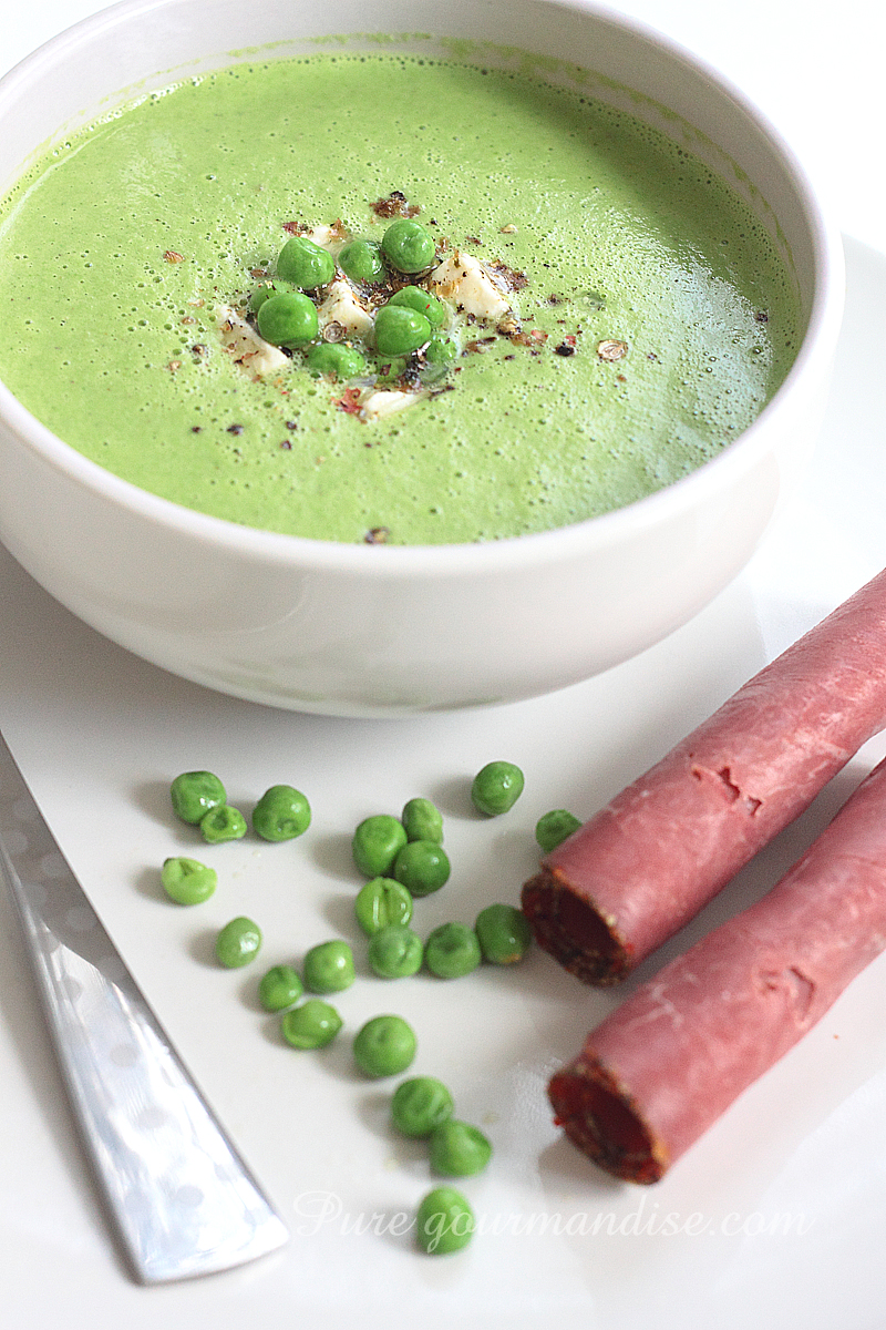 Velouté de petits pois à la feta - Pure Gourmandise