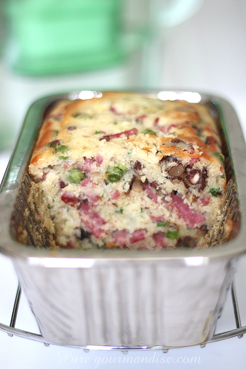 Cake aux petits pois noix et bacon - Pure Gourmandise