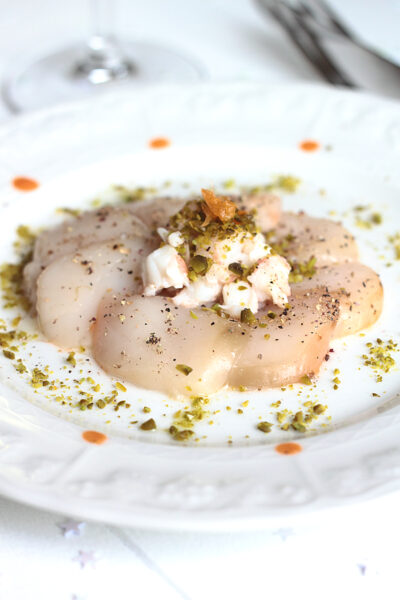 Carpaccio de Saint Jacques aux langoustines - Pure Gourmandise