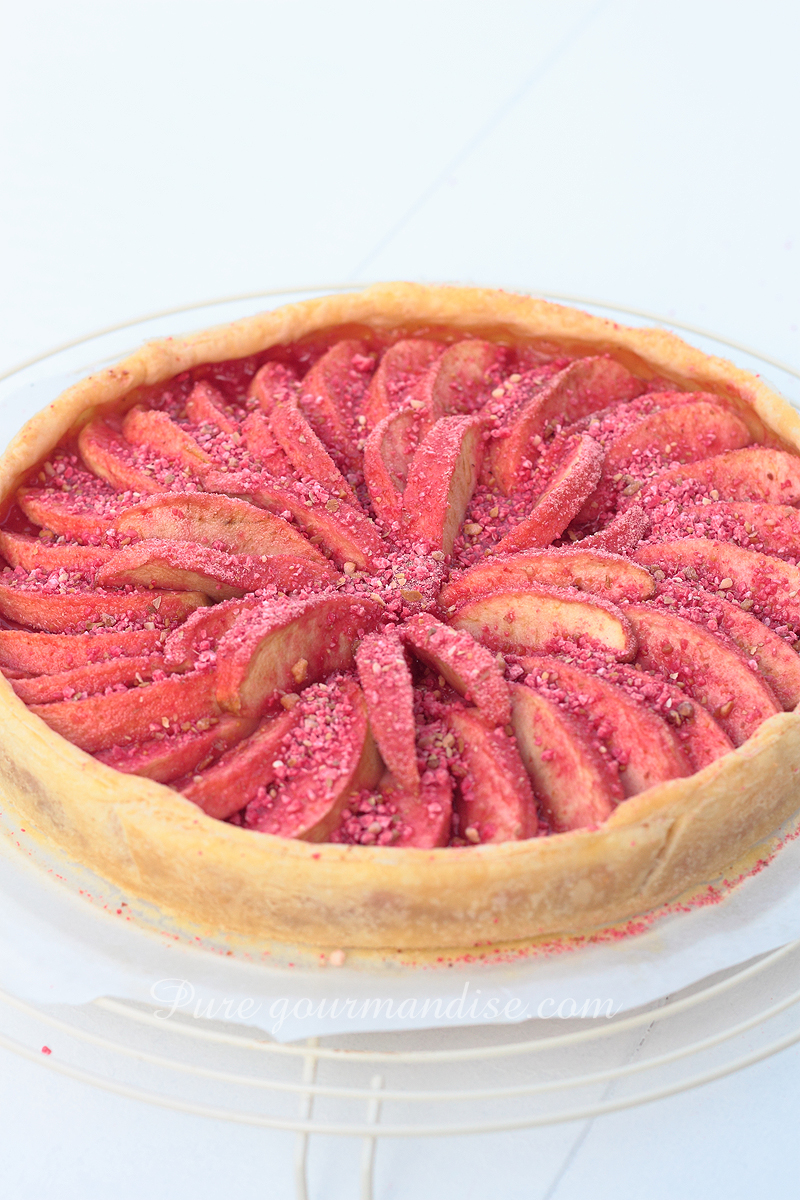 Tarte pommes pralines roses - Pure Gourmandise