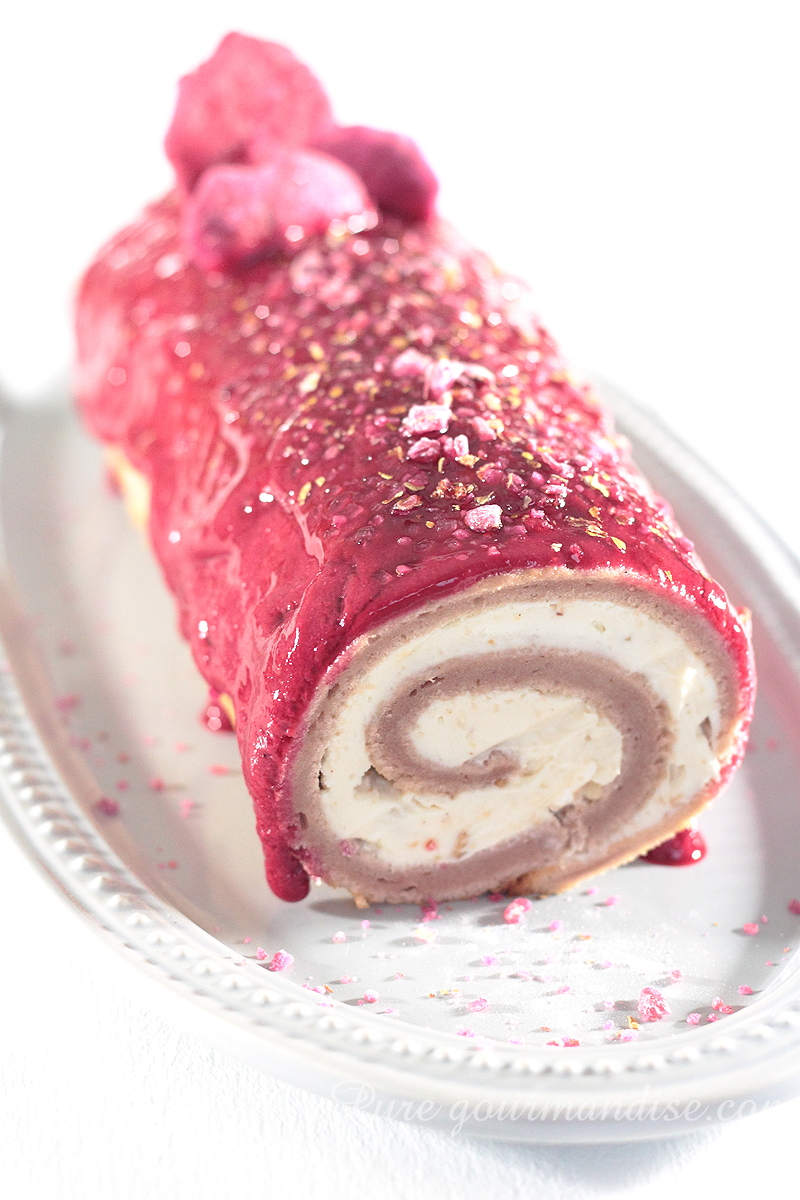 Bûche framboise nougat - Pure Gourmandise