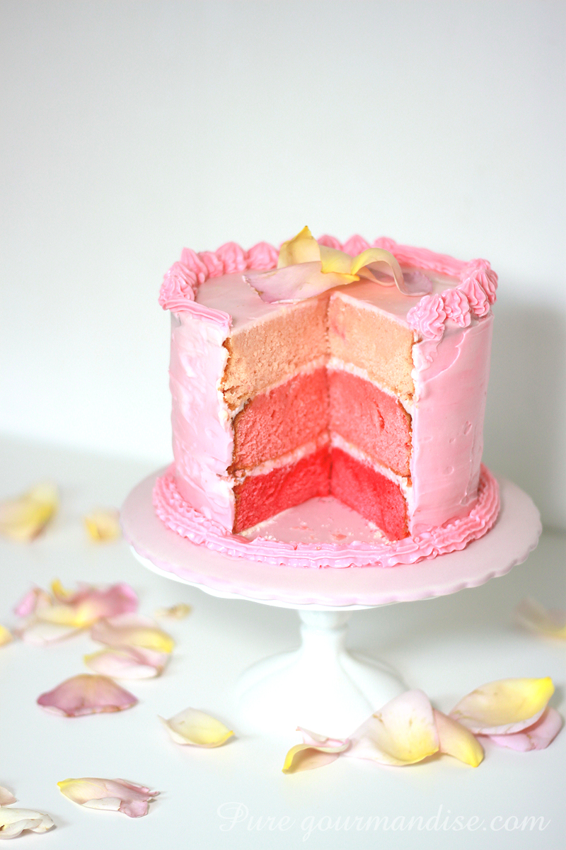 Mon triple layer cake rose passion - Pure Gourmandise