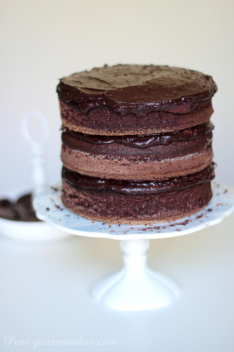 Triple layer cake chocolat framboise - Pure Gourmandise