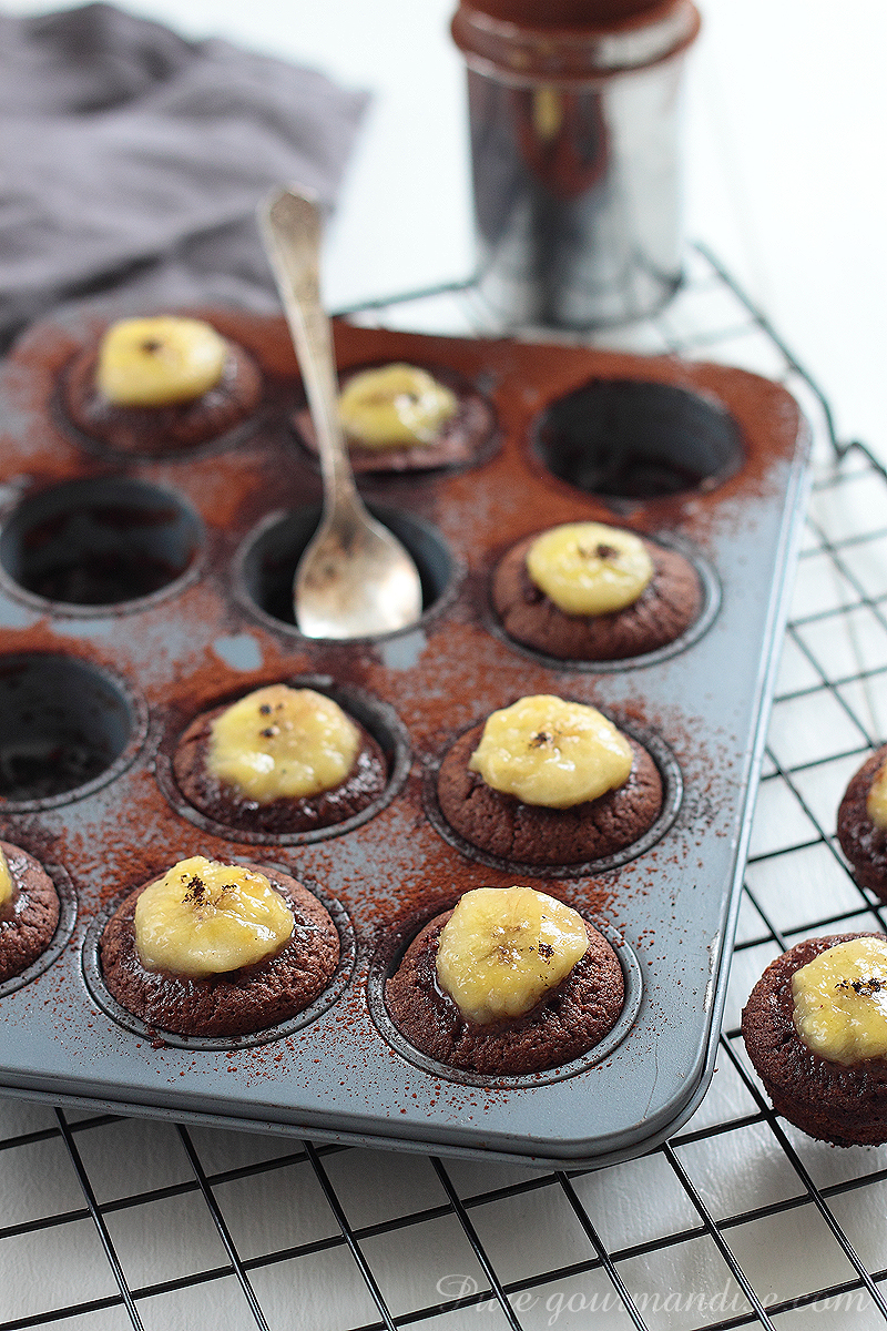 Mini fondants chocolat banane flambée - Pure Gourmandise