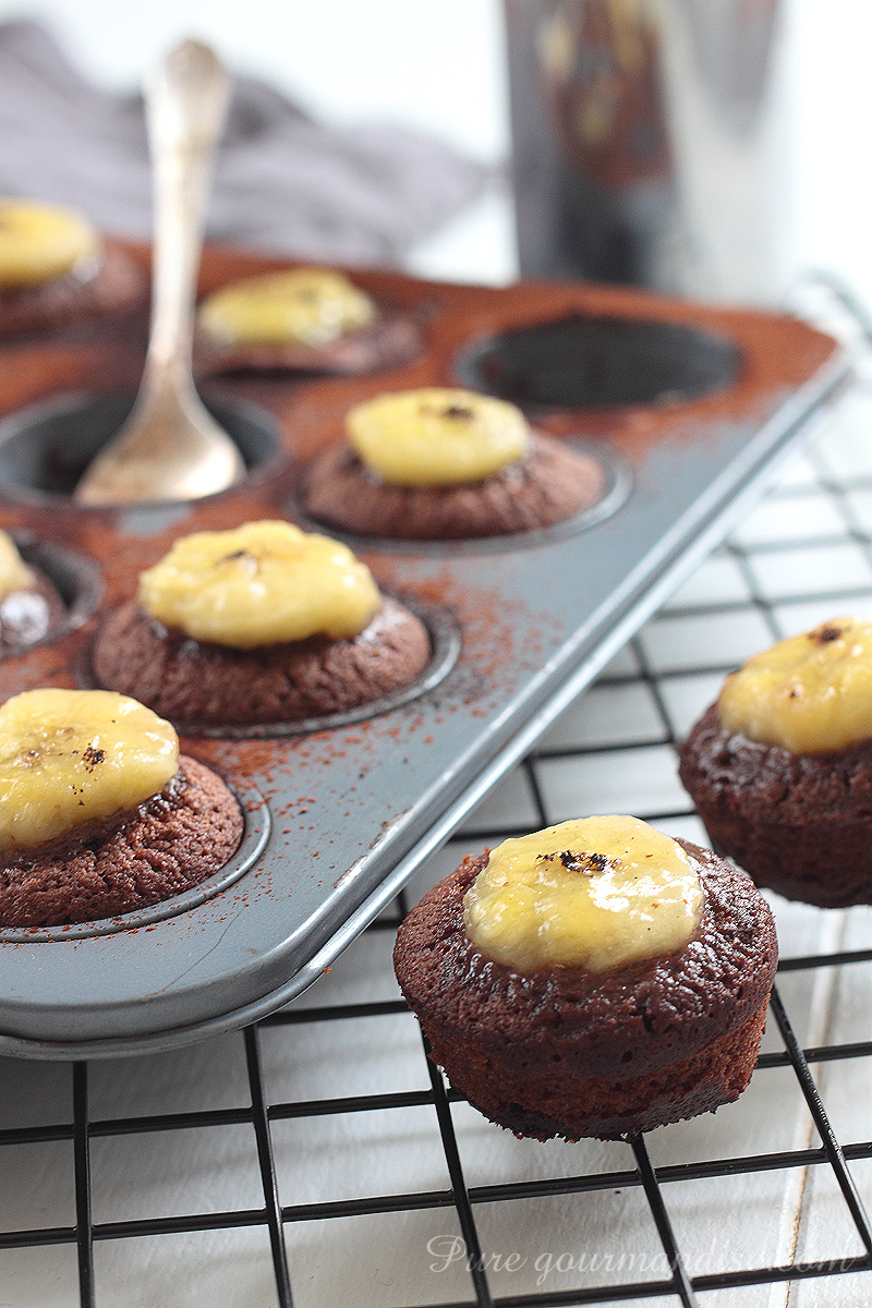 Mini fondants chocolat banane flambée - Pure Gourmandise